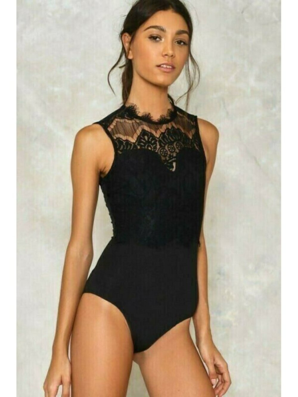 VERA & LUCY Black NIGHT AFTER NIGHT Lace Bodysuit NASTY GAL Designer Summer S